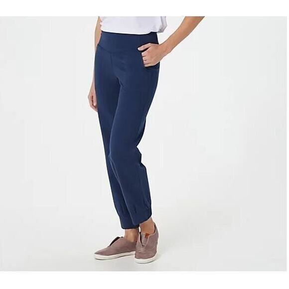 WOMEN WITH CONTROL NEW $47 Tummy Control Everyday Cuff‎ Ankle Pant Navy XXS - Picture 1 of 2